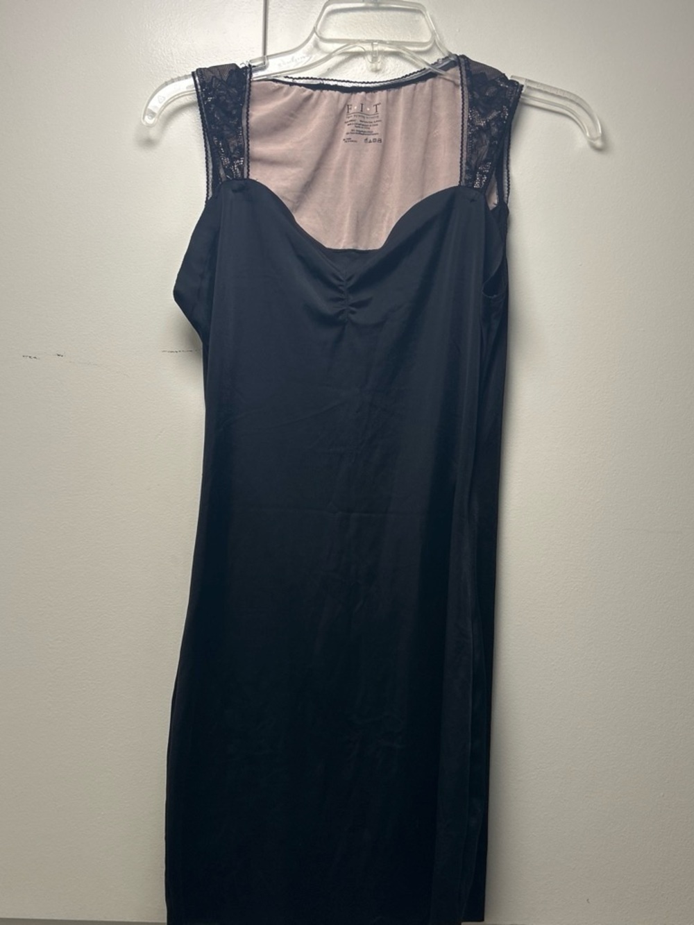 Black Lace-Trim Slip Dress by Talbots
